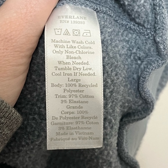 Everlane Renew Sherpa Crew Neck Sweatshirt Blue Size Large - Picture 6 of 6